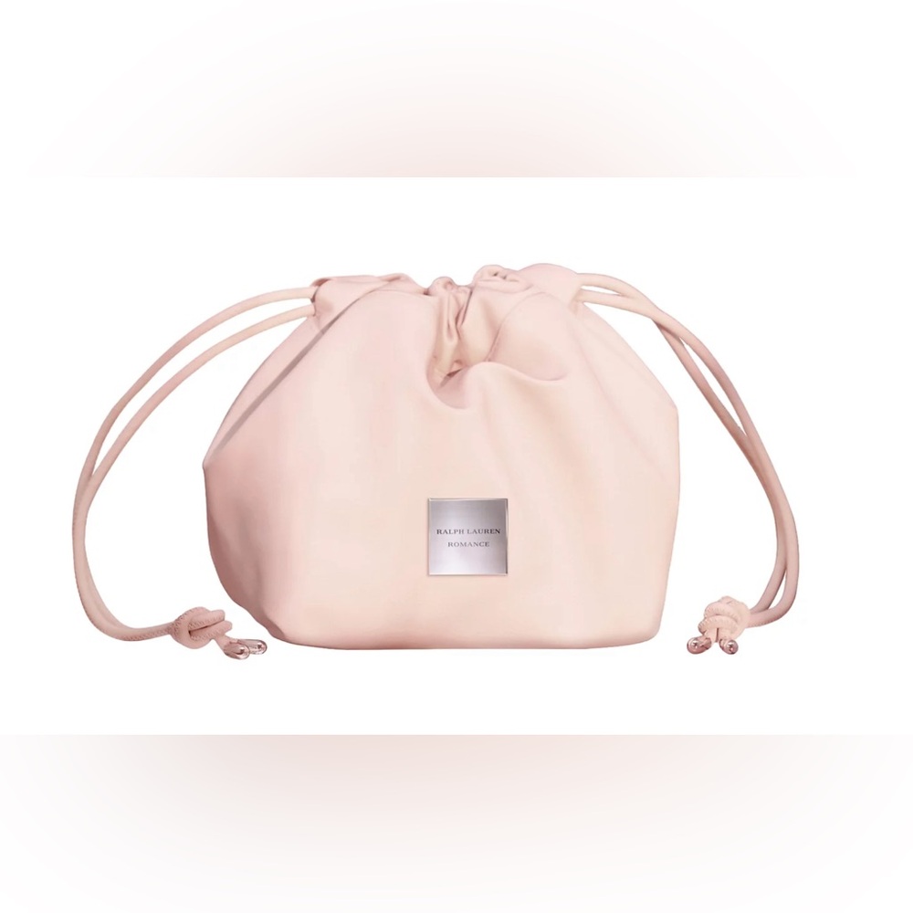 Ralph Lauren Pink Cosmetic Bag with Drawstring Closure
